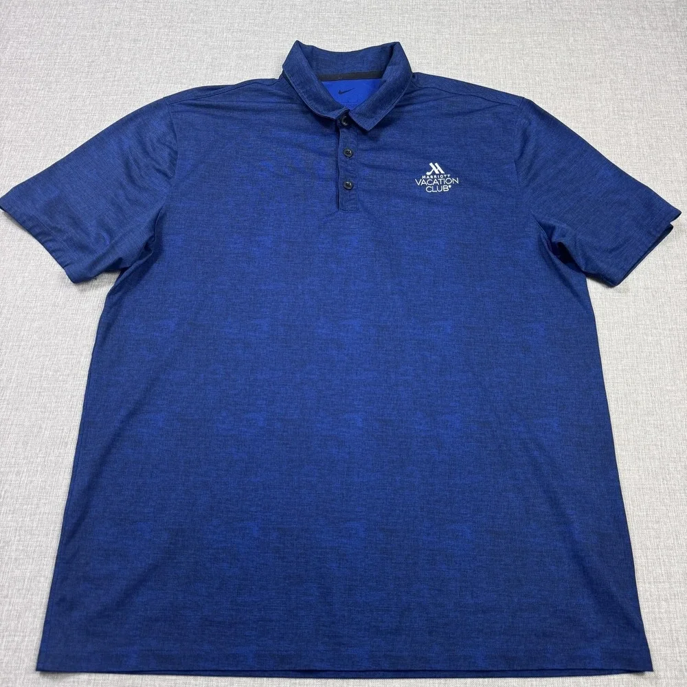 Nike Marriott Vacation Club Golf Polo Shirt Mens‎ Large Blue Short Sleeve